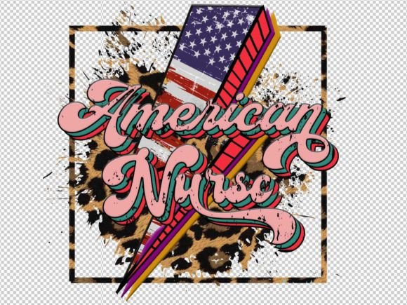 America Nurse Leopard Sublimation: Graphics for Crafts