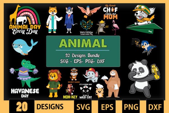 Animal Bundle SVG 20 Designs: Graphics for Crafts