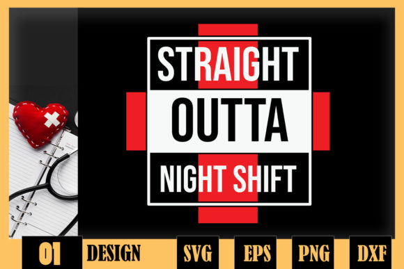 Healthcare Night Shift Nurse Graphics for Crafts