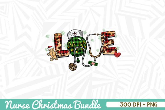 LOVE Christmas Nurse Graphics for Crafts