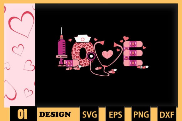 LOVE Valentines Day Love Nurse Graphics for Crafts