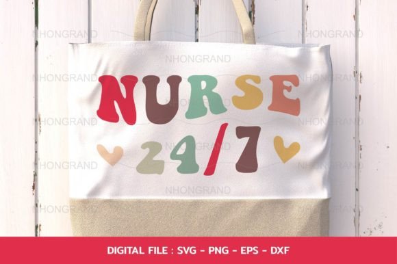 Nurse 24/7 Retro Graphics for Crafts