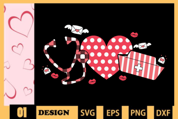 Nurse Love Valentine Graphics for Crafts