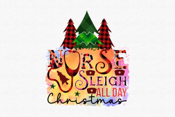 Nurse Sleigh Graphics for Crafts & Web