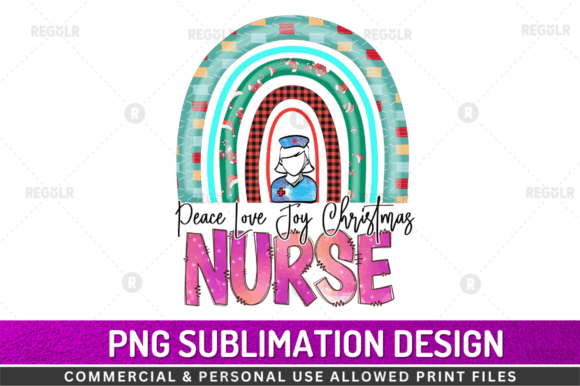 Peace Love Joy Christmas Nurse Graphics for Crafts