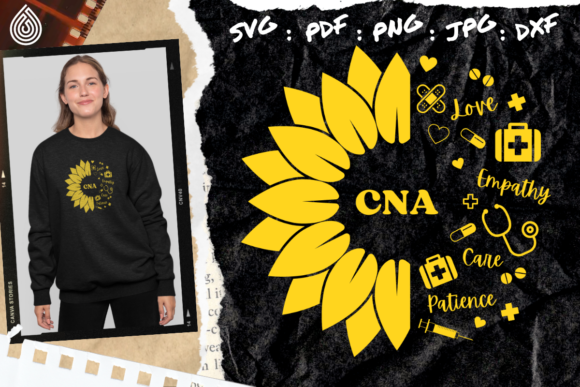 Sunflower Nurse Life, CNA Graphics for Crafts